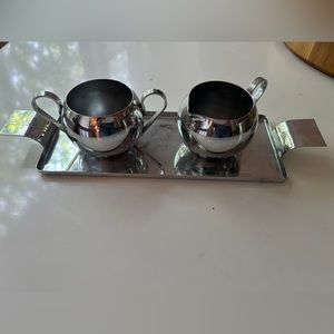 Revere art deco cream and sugar with tray